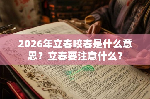2026年立春咬春是什么意思？立春要注意什么？