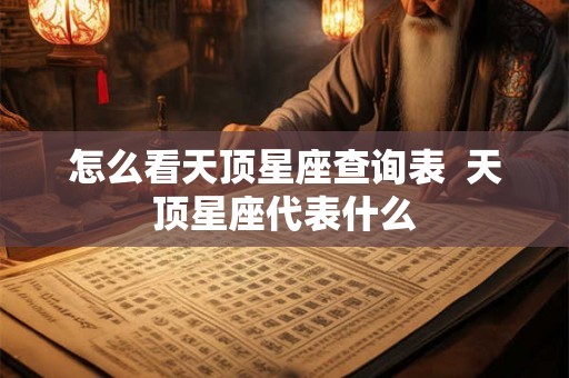 怎么看天顶星座查询表  天顶星座代表什么