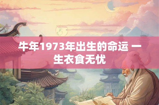 牛年1973年出生的命运 一生衣食无忧