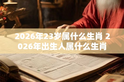 2026年23岁属什么生肖 2026年出生人属什么生肖