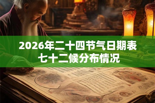 2026年二十四节气日期表 七十二候分布情况 2026年二十四节气日期表 七十二候分布情况