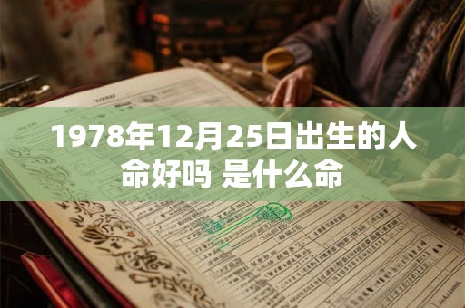 1978年12月25日出生的人命好吗 是什么命