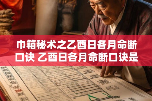 巾箱秘术之乙酉日各月命断口诀 乙酉日各月命断口诀是什么 巾箱秘术之乙酉日各月命断口诀 乙酉日各月命断口诀是什么