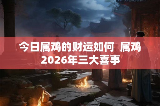 今日属鸡的财运如何  属鸡2026年三大喜事