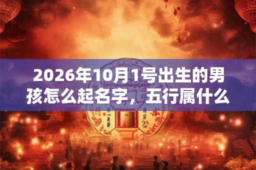 2026年10月1号出生的男孩怎么起名字，五行属什么