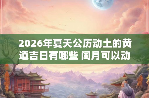 2026年夏天公历动土的黄道吉日有哪些 闰月可以动土吗