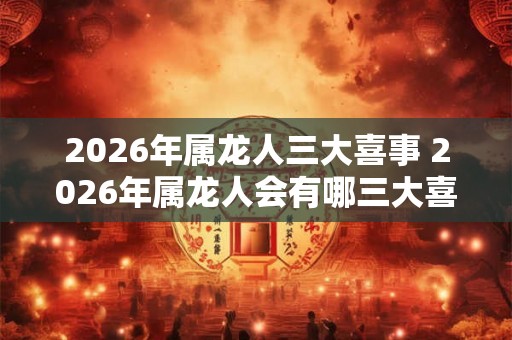 2026年属龙人三大喜事 2026年属龙人会有哪三大喜事