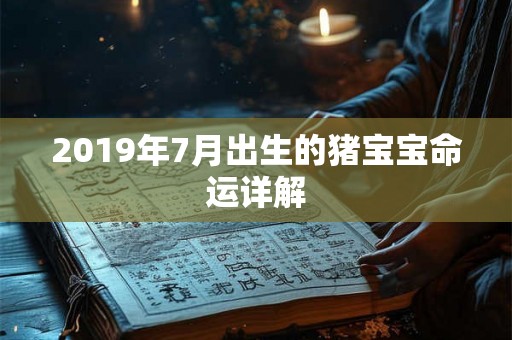 2019年7月出生的猪宝宝命运详解