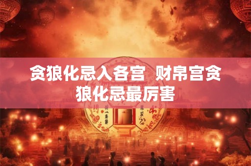 贪狼化忌入各宫  财帛宫贪狼化忌最厉害