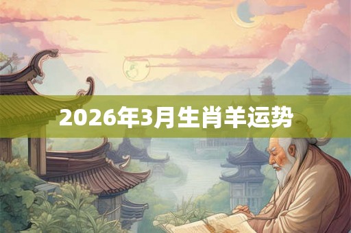 2026年3月生肖羊运势