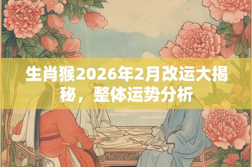 生肖猴2026年2月改运大揭秘,整体运势分析 生肖猴2026年2月改运大揭秘,整体运势分析