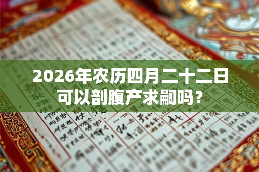 2026年农历四月二十二日可以剖腹产求嗣吗？