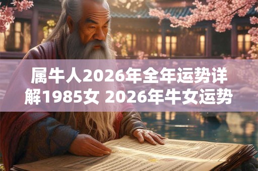 属牛人2026年全年运势详解1985女 2026年牛女运势如何