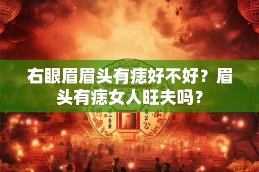 右眼眉眉头有痣好不好？眉头有痣女人旺夫吗？