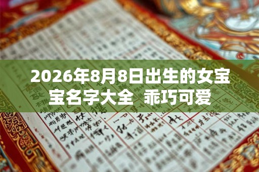 2026年8月8日出生的女宝宝名字大全  乖巧可爱