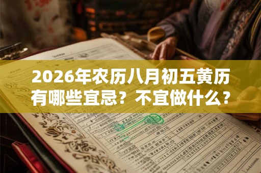 2026年农历八月初五黄历有哪些宜忌？不宜做什么？