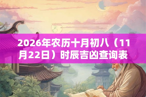 2026年农历十月初八（11月22日）时辰吉凶查询表！