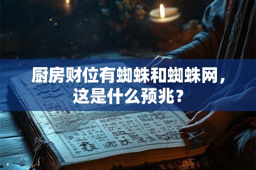 厨房财位有蜘蛛和蜘蛛网，这是什么预兆？