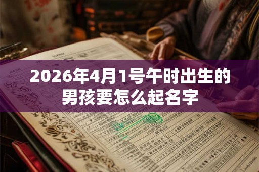 2026年4月1号午时出生的男孩要怎么起名字
