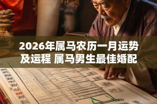 2026年属马农历一月运势及运程 属马男生最佳婚配