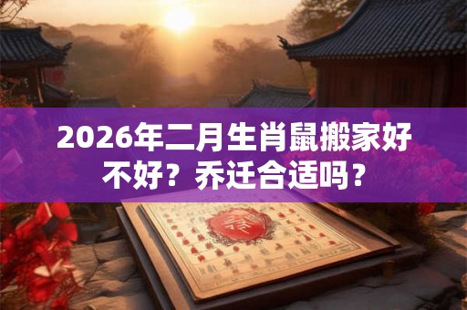 2026年二月生肖鼠搬家好不好？乔迁合适吗？