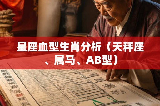星座血型生肖分析（天秤座、属马、AB型）