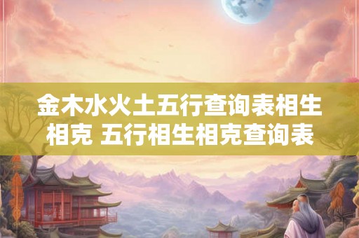 金木水火土五行查询表相生相克 五行相生相克查询表是什么