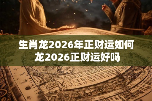 生肖龙2026年正财运如何 龙2026正财运好吗