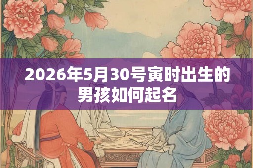2026年5月30号寅时出生的男孩如何起名
