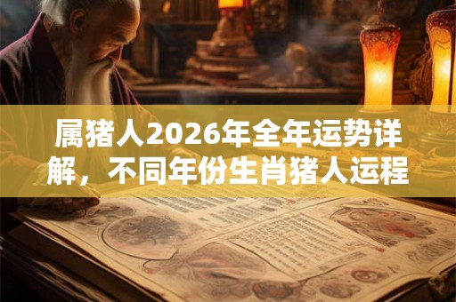 属猪人2026年全年运势详解，不同年份生肖猪人运程分析大全