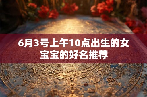 6月3号上午10点出生的女宝宝的好名推荐