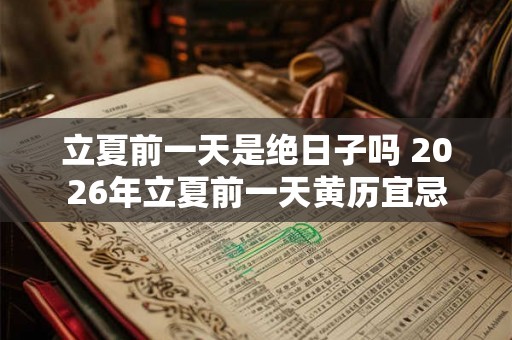 立夏前一天是绝日子吗 2026年立夏前一天黄历宜忌