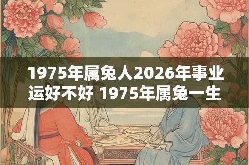 1975年属兔人2026年事业运好不好 1975年属兔一生三大坎