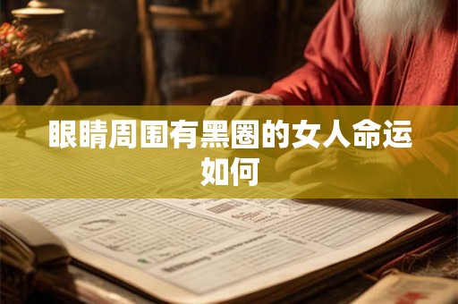 眼睛周围有黑圈的女人命运如何 眼睛周围有黑圈的女人命运如何
