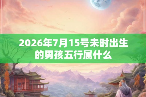 2026年7月15号未时出生的男孩五行属什么