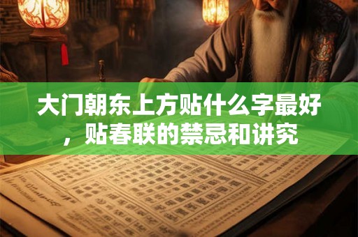 大门朝东上方贴什么字最好，贴春联的禁忌和讲究