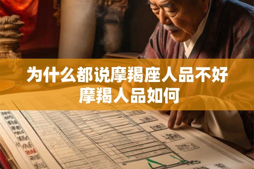 为什么都说摩羯座人品不好 摩羯人品如何
