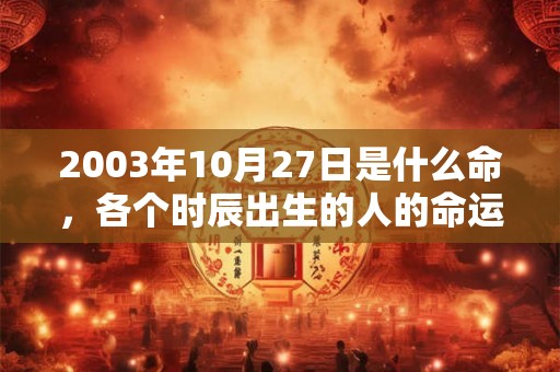 2003年10月27日是什么命，各个时辰出生的人的命运