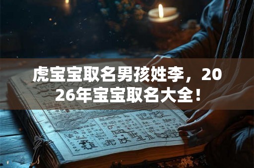 虎宝宝取名男孩姓李，2026年宝宝取名大全！