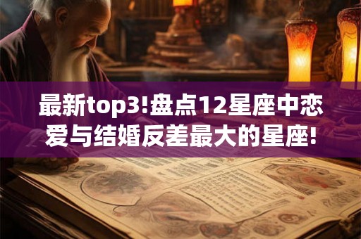 最新top3!盘点12星座中恋爱与结婚反差最大的星座!