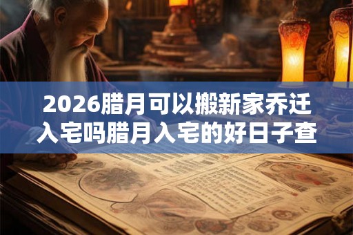 2026腊月可以搬新家乔迁入宅吗腊月入宅的好日子查询