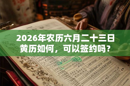 2026年农历六月二十三日黄历如何，可以签约吗？