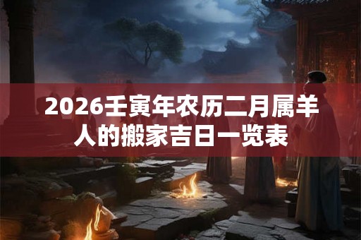 2026壬寅年农历二月属羊人的搬家吉日一览表 2026壬寅年农历二月属羊人的搬家吉日一览表
