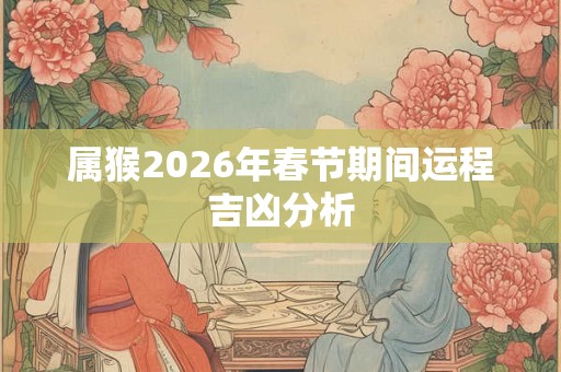 属猴2026年春节期间运程吉凶分析
