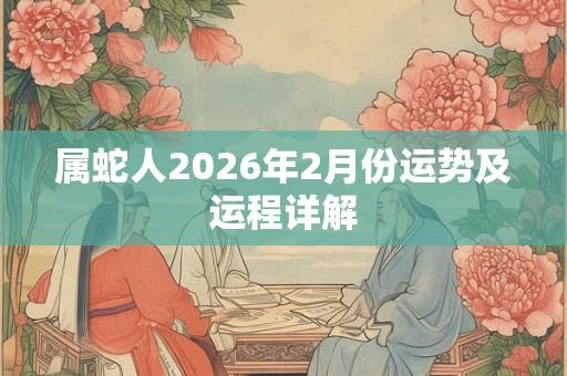 属蛇人2026年2月份运势及运程详解