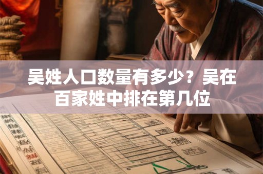 吴姓人口数量有多少？吴在百家姓中排在第几位