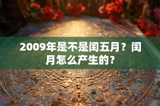 2009年是不是闰五月？闰月怎么产生的？