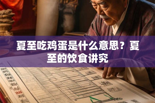 夏至吃鸡蛋是什么意思？夏至的饮食讲究