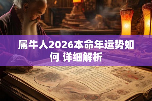 属牛人2026本命年运势如何 详细解析
