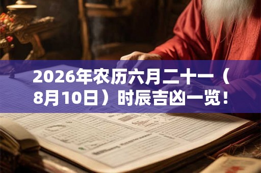 2026年农历六月二十一（8月10日）时辰吉凶一览！